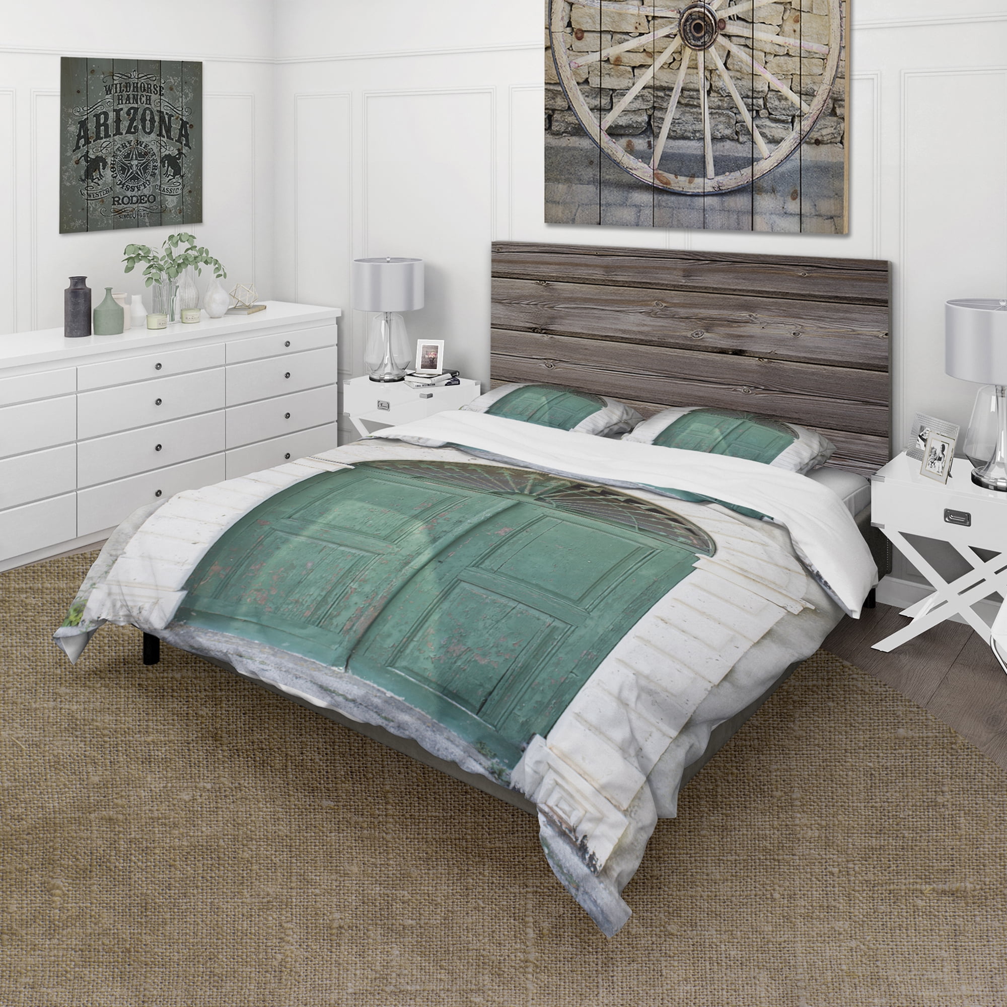 Designart 'Old European Vintage Door' Vintage Duvet Cover Set