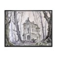thumbnail image 1 of Designart 'Old Haunted Castle In The Woods' Traditional Framed Canvas Wall Art Print, 1 of 5