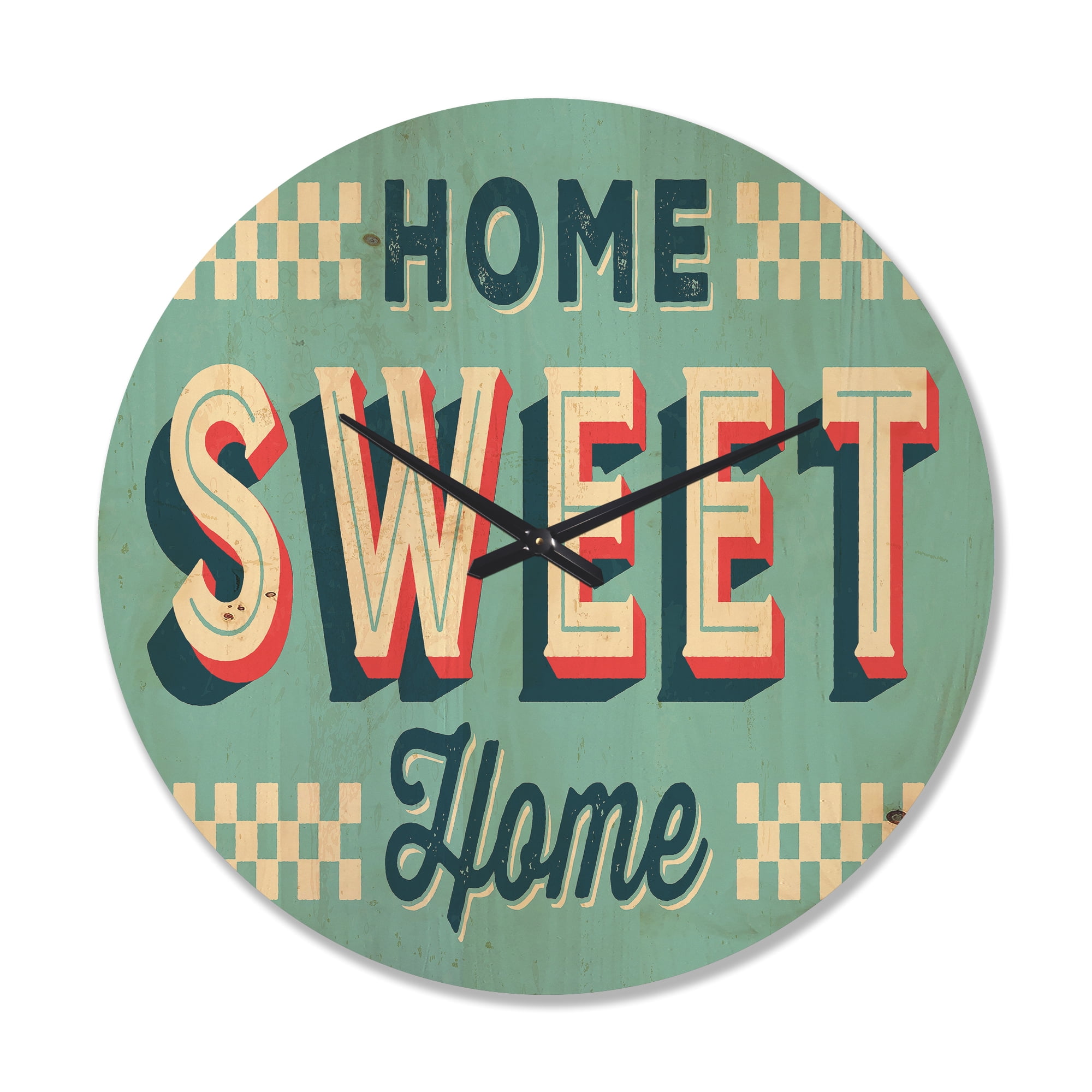 Designart 'Old Metal Style Home Sweet Home' Vintage Wood Wall Clock