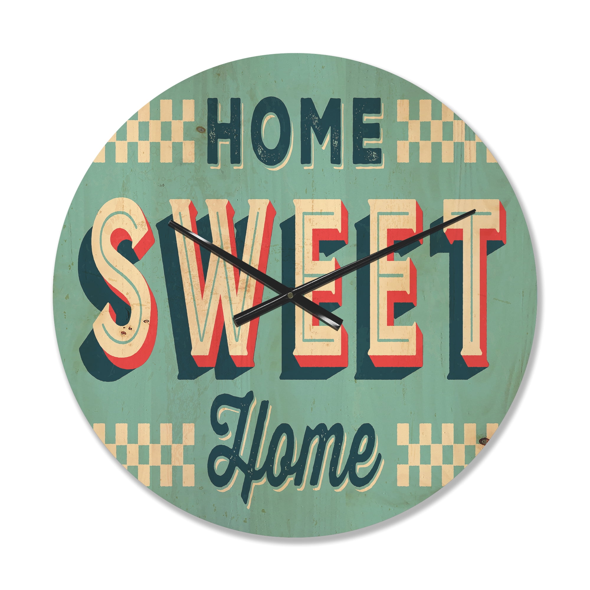 Designart 'Old Metal Style Home Sweet Home' Vintage Wood Wall Clock