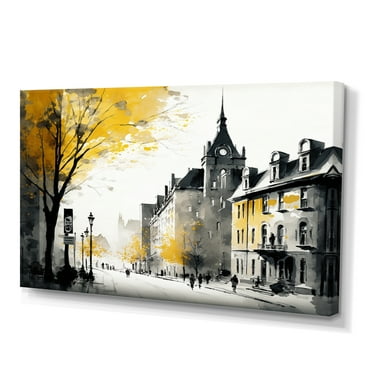 Designart Old Quebec Cityscape I Canvas Wall Art