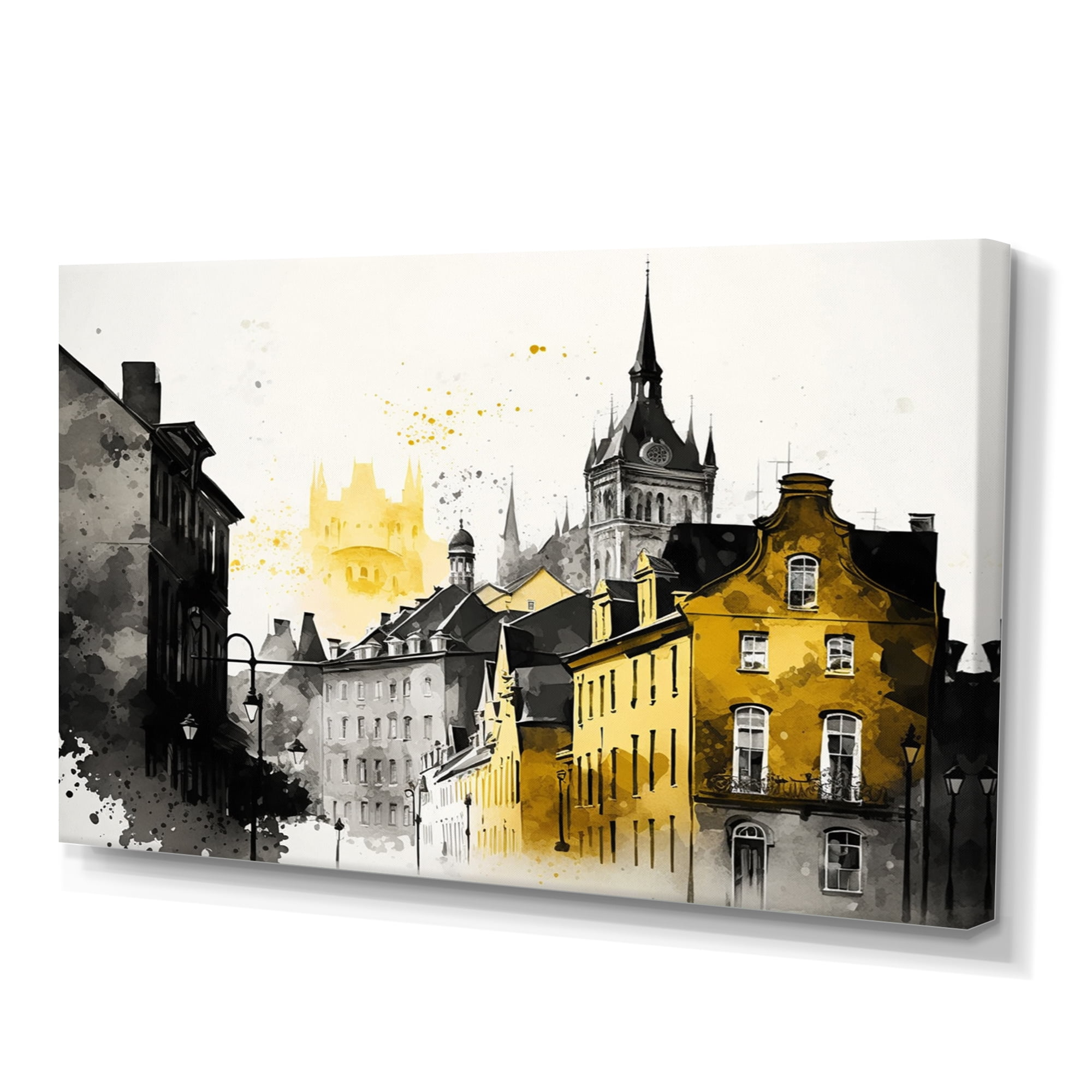 Designart Old Quebec Cityscape I Canvas Wall Art