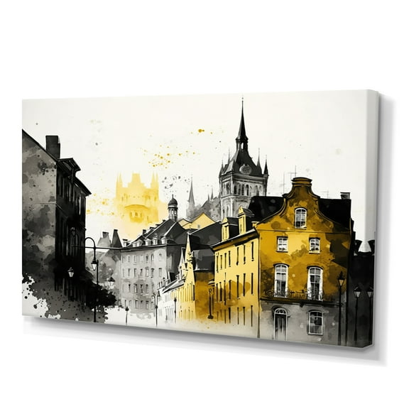 Designart Old Quebec Cityscape I Canvas Wall Art