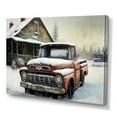 thumbnail image 1 of Designart Old Truck At The Barn In Winter II Canvas Wall Art, 1 of 5