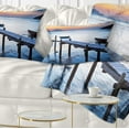 thumbnail image 1 of Designart Old Wooden Pier in Bright Sea - Seascape Throw Pillow - 12x20, 1 of 5