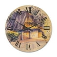 thumbnail image 1 of Designart 'Old Wooden White House In Country Side Village During Afternoon Glow' Traditional Wood Wall Clock, 1 of 5