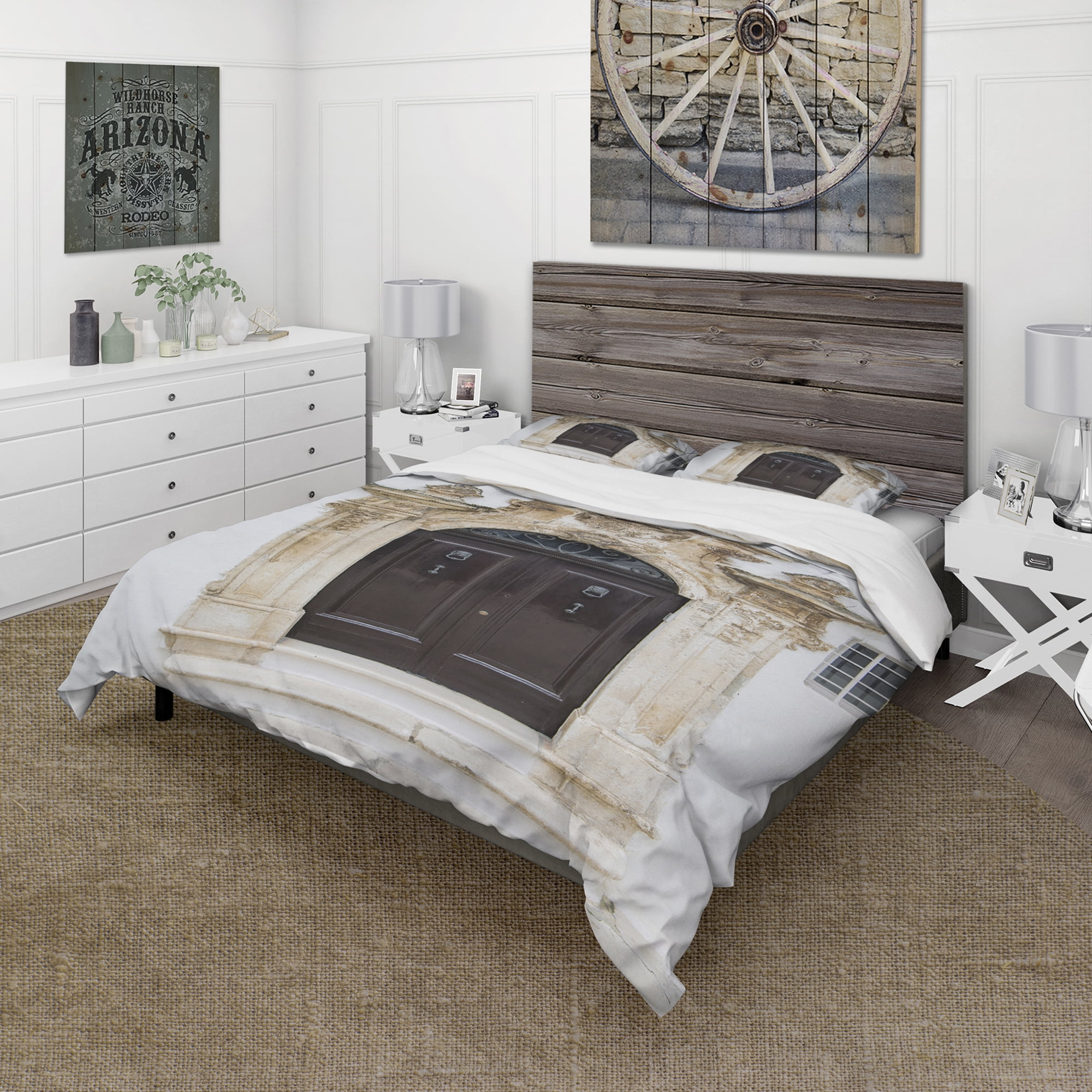 Designart 'Old door Bari Italy' Vintage Duvet Cover Set