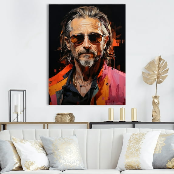 Designart "Olive Oldman In Pop Art Portrait" Woman Pop Art Canvas Wall Art