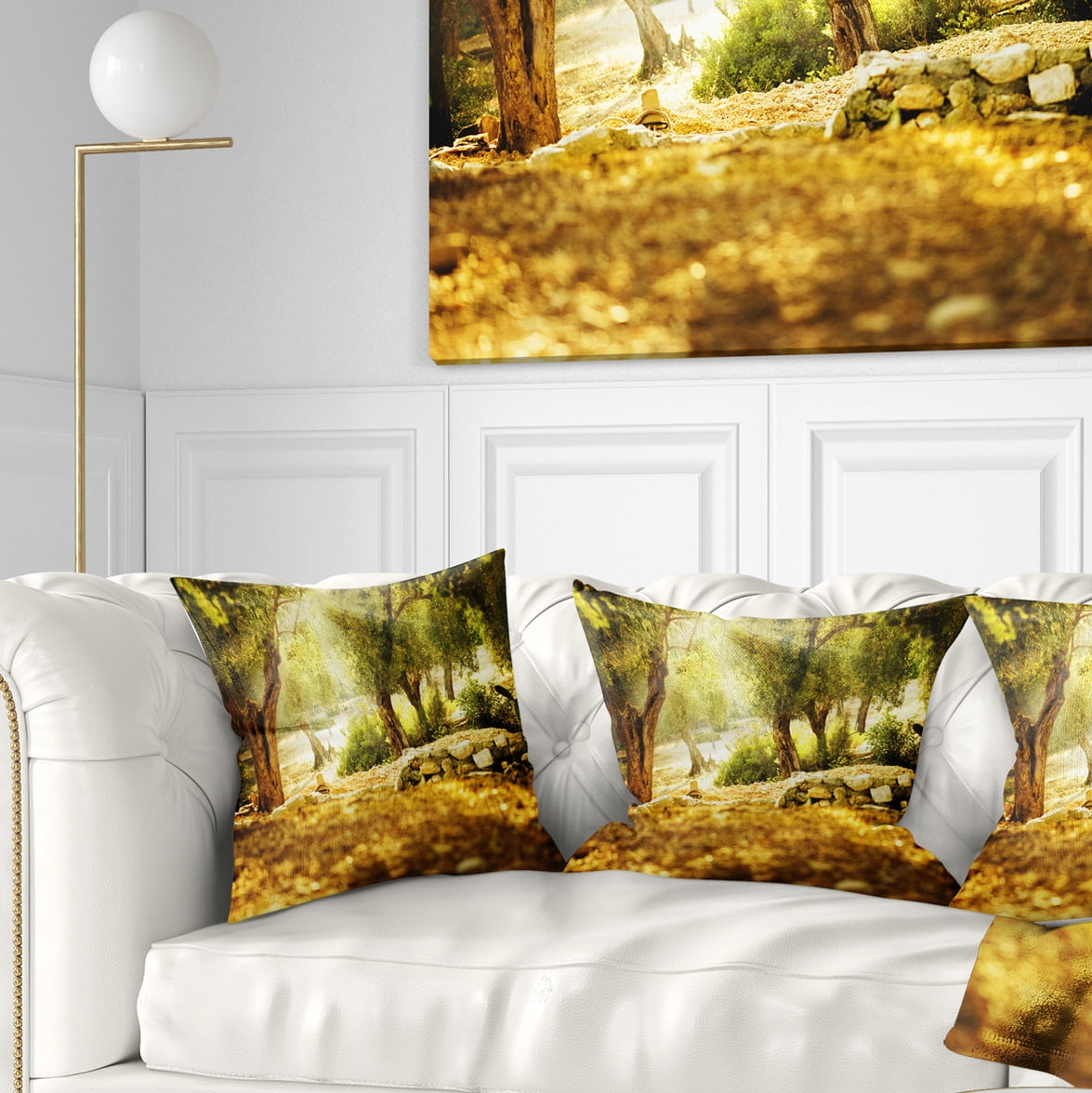 Designart Olive Trees - Photography Throw Pillow - 16x16