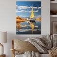 thumbnail image 1 of Designart "On The Boat Sailing I" Boat Metal Wall Art, 1 of 5