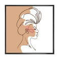thumbnail image 1 of Designart 'One Line Portrait of Afro American Woman II' Modern Framed Canvas Wall Art Print, 1 of 5