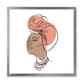 thumbnail image 1 of Designart 'One Line Portrait of Afro American Woman IV' Modern Framed Art Print, 1 of 4