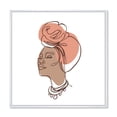 thumbnail image 1 of Designart 'One Line Portrait of Afro American Woman IV' Modern Framed Canvas Wall Art Print, 1 of 5