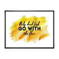thumbnail image 1 of Designart 'Only Dead Fish Go With The Flow On Yellow Strokes' Modern Framed Canvas Wall Art Print, 1 of 5