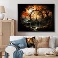 thumbnail image 1 of Designart "Onyx Tangerine Dharma Craft Cycle Of" Spiritual Floater Framed Wall Decor, 1 of 7