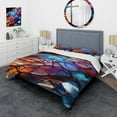 thumbnail image 1 of Designart "Opalescent Fractal Glass Relief in Colorful Abstract II" Abstract Fractal Bedding Covert Set - Abstract Colorful Modern Bed Set With 2 Shams, 1 of 5