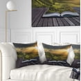 thumbnail image 1 of Designart Open Book to Green Valley - Digital Art Landscape Printed Throw Pillow - 16x16, 1 of 5