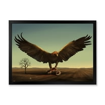 Designart 'Open Wings Roc Bird in Wild' Farmhouse Framed Art Print