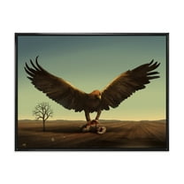 Designart 'Open Wings Roc Bird in Wild' Farmhouse Framed Canvas Wall Art Print
