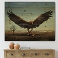 thumbnail image 1 of Designart 'Open Wings Roc Bird in Wild' Farmhouse Print on Natural Pine Wood, 1 of 5
