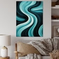thumbnail image 1 of Designart "Opt Art In Turquoise Black" Abstract Canvas Print, 1 of 5