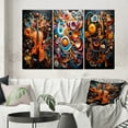 thumbnail image 1 of Designart "Opt Art Vibrant Euphony" Abstract Wall Art Set Of 3 - Multi-Color Op Art Canvas Set For Living Room Decor, 1 of 7