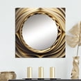 thumbnail image 1 of Designart "Optical Illusion Vintage Gilded Geometric Aspects VI" Abstract Spirals Square Mirror Wall Decor Transitional - Large Gold Square Bathroom Mirror - Square Printed Wall Mirror Art, 1 of 5