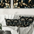 thumbnail image 1 of Designart "Opulent Blue And Golden Floral Design I" Marble Printed Throw Pillow, 1 of 5
