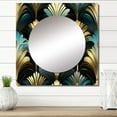 Designart "Opulent Emerald Deco I" 0 Square Mirror Wall Decor Bohemian