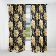 thumbnail image 1 of Designart "Opulent Floral Damask In Black And Beige" Damask Blackout Curtain Single Panel, 1 of 4