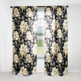 thumbnail image 1 of Designart "Opulent Floral Damask In Black And Beige VI" Damask Room Darkening Curtain Single Panel, 1 of 6