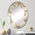 thumbnail image 1 of Designart "Opulent Hiding Hues" Abstract Spiral Round Wall Mirror - Oval Printed Decorative Mirror - Multiple Color Options, 1 of 5