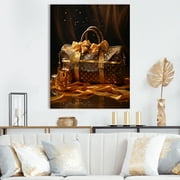 Designart "Opulent Luxury The Golden LV Bag" Fashion Wall Art Living Room
