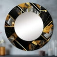 thumbnail image 1 of Designart "Opulent Marble Granite Agate with Gold Detailing XVI" Modern Geometric Rund Mirror For Wall Decor - Large Grey Round Printed Mirror - Modern Round Mirror 36" x 36" Inch, 1 of 5