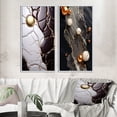 thumbnail image 1 of Designart "Opulent Marble White and Gold Art I" Abstract Painting Framed Wall Art Set Of 2 - Modern Black Framed Canvas Set For Living Room Decor, 1 of 6