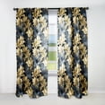 thumbnail image 1 of Designart "Opulent Navy Gold Damask II" Damask Room Darkening Curtain Single Panel, 1 of 6