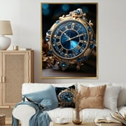 Designart "Opulent Timepiece Clock I" Fashion Floater Framed Wall Art Print
