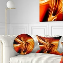 Designart Orange Abstract Warm Fractal Design - Abstract Throw Pillow - 12x20