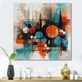 thumbnail image 1 of Designart "Orange Abstracted Geometric Explorations III" Modern Geometric Canvas Art Print, 1 of 5