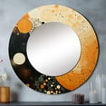 thumbnail image 1 of Designart "Orange And Black Mid Century Organic euphony" Abstract Collages Rund Mirror For Wall Decor - Large Orange Round Printed Mirror - Mid-Century Round Mirror 23" x 23" Inch, 1 of 5