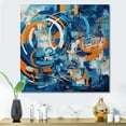 thumbnail image 1 of Designart "Orange And Blue Geometric Equilibrium V" Modern Geometric Wall Decor, 1 of 5