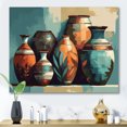 thumbnail image 1 of Designart "Orange And Green Soulful Ceramic Vase IV" Boho Pottery Wall Art Print, 1 of 5