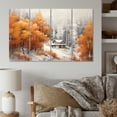 thumbnail image 1 of Designart "Orange And Grey Cozy Cabin Warm Refuge" Countryside Metal Wall Décor Set, 1 of 5
