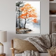 thumbnail image 1 of Designart "Orange And Grey Forest Autumn gracefulness I" Floral Metal Wall Art Prints, 1 of 5
