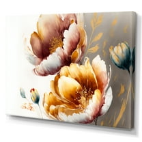 Designart Orange And Red Crocus Flowers Canvas Wall Art