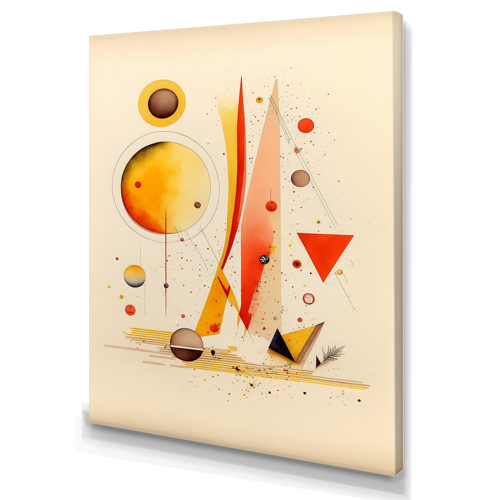 Designart Orange And Yellow Geometric Abstract I Canvas Wall Art