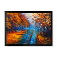 thumbnail image 1 of Designart 'Orange Autumn Landscape With Little Road II' Traditional Framed Art Print, 1 of 4