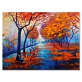 thumbnail image 1 of Designart ' Orange Autumn Landscape With Little Road III ' Traditional Canvas Wall Art Print, 1 of 4