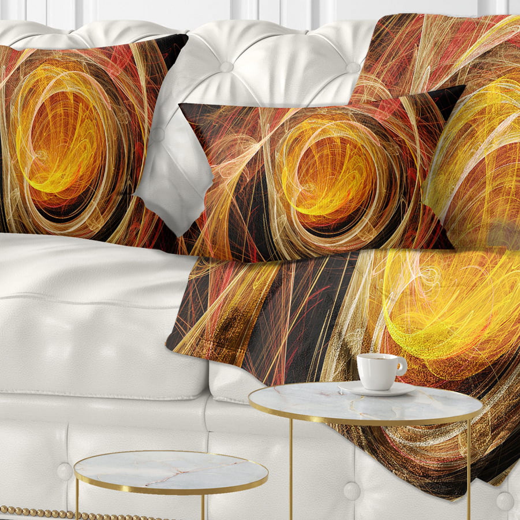 Designart Orange Ball of Yarn - Abstract Throw Pillow - 12x20