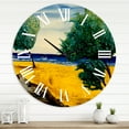 thumbnail image 1 of Designart 'Orange Beach By The Coastline' Nautical & Coastal Wall Clock, 1 of 5